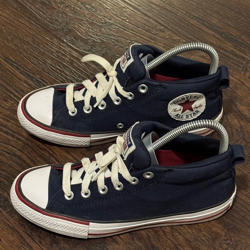 Converse Dark Blue MidTop Canvas Sneakers, Sz 5, Like New - Picture 2 of 10
